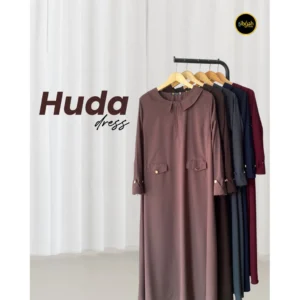 huda dress | gamis muslimah wanita kajian umroh adem cantik | fortaleza jet black | size s m l xl | butik sibgah