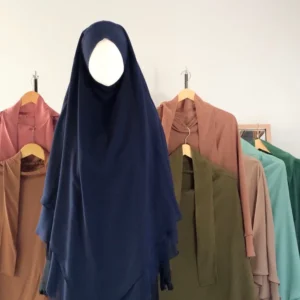 daneen french khimar | french khimar model susun 2 layar bahan sifon silky | by butiksibgah